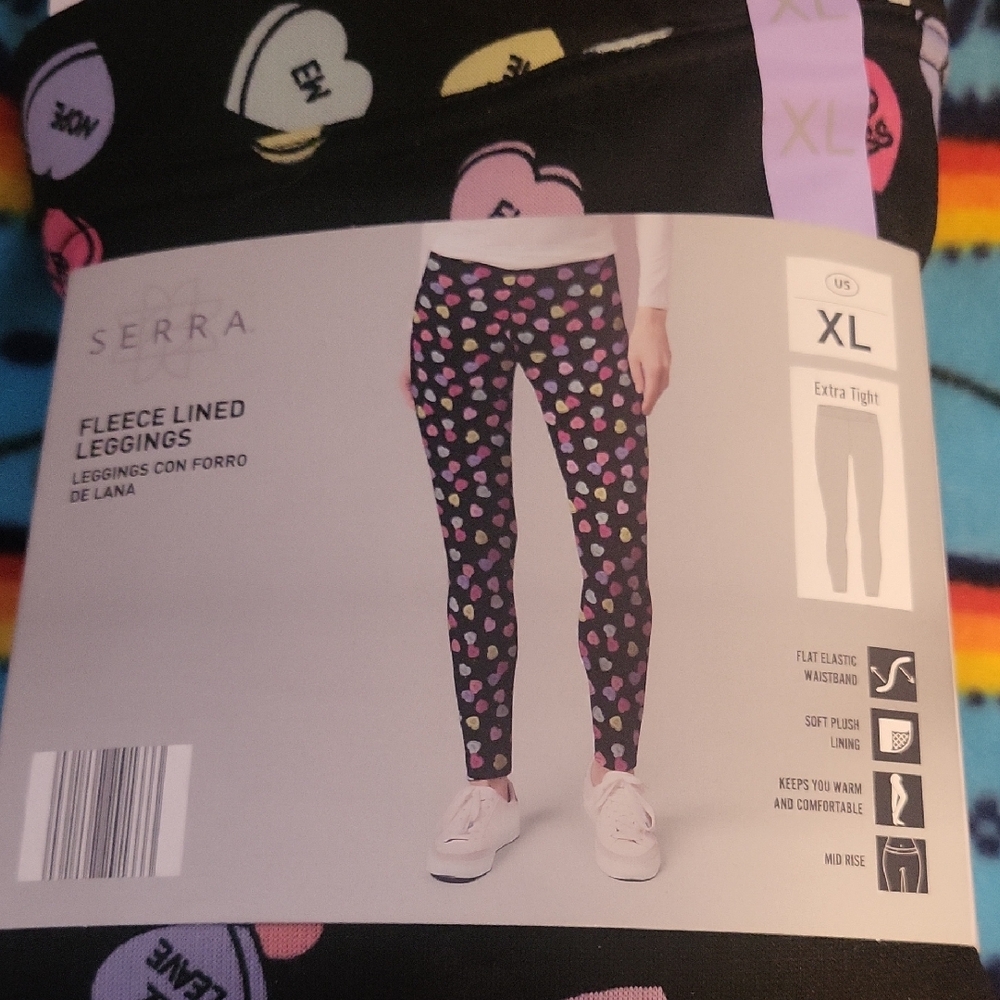 Serra Kids Leggings - Black with Colorful Hearts